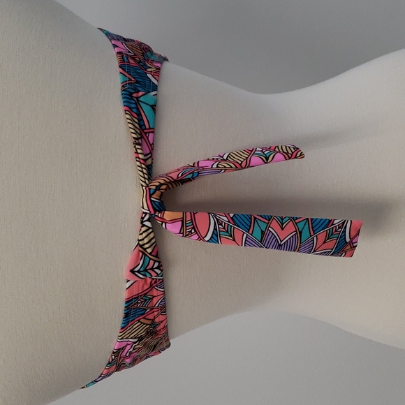 SunDazed pink multicolored strapless bikini top size 36D - Picture 6 of 12